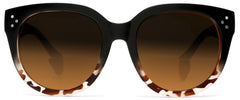 Bi-Focal Sun Readers Oversize Round Audrey Hepburn Sunglasses Matte Black Demi Brown-Samba Shades