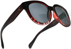 Bi-Focal Sun Readers Oversize Round Audrey Hepburn Sunglasses Matte Black Demi Burgundy-Samba Shades