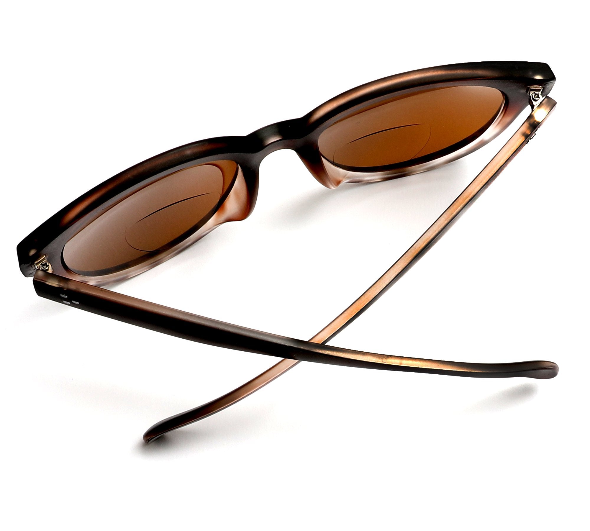 Bi-Focal Sun Readers Oversize Round Audrey Hepburn Sunglasses Matte Dark Brown-Samba Shades