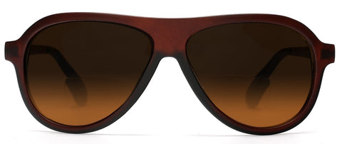 Bi-Focal Sun Readers Pilot Military Cool Factor Sunshade Sunglasses Matte Brown-Samba Shades