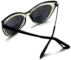  Bi-Focal SunReaders Fashion Cat Eye Sunglasses Oversized Women's CatEye Glasses Green