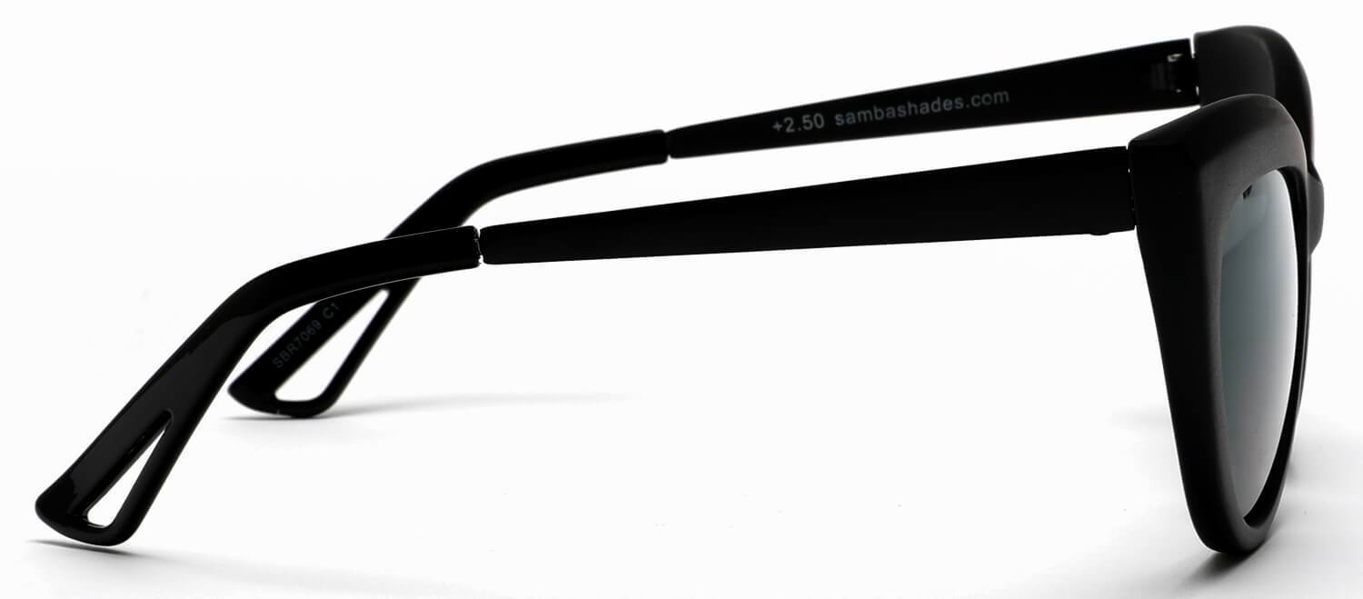  Bi-Focal SunReaders Fashion Cat Eye Sunglasses Oversized Women's CatEye Glasses Matte Black