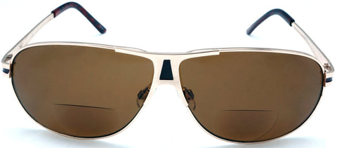 BiFocal Sun Readers Classic Pilot Military Reading Sunglasses Sun Readers Silver-Samba Shades