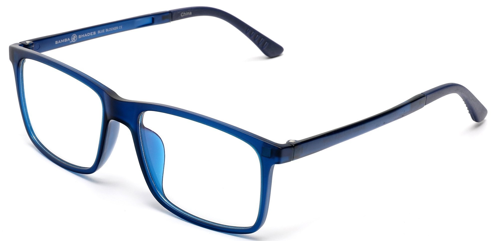 Blue Blockers Computer Screen Horn Rimmed Glasses Anti Glare and Anti Scratch Break Resistant High Flexibility TR90 Blue-Samba Shades