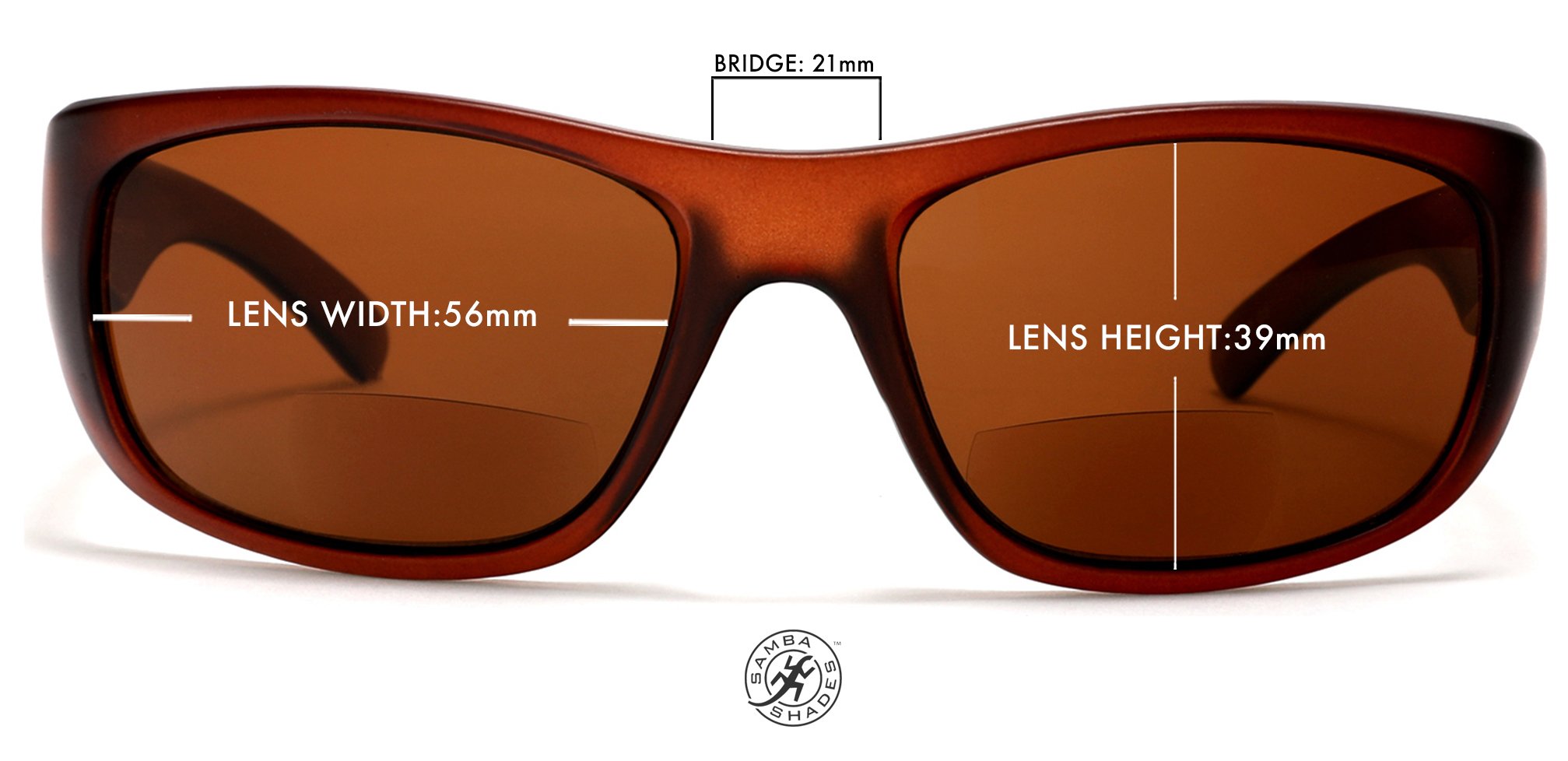 Brando Brenda Sports Bi-Focal Sun Readers Outdoor Comfort Sunglasses Brown-Samba Shades