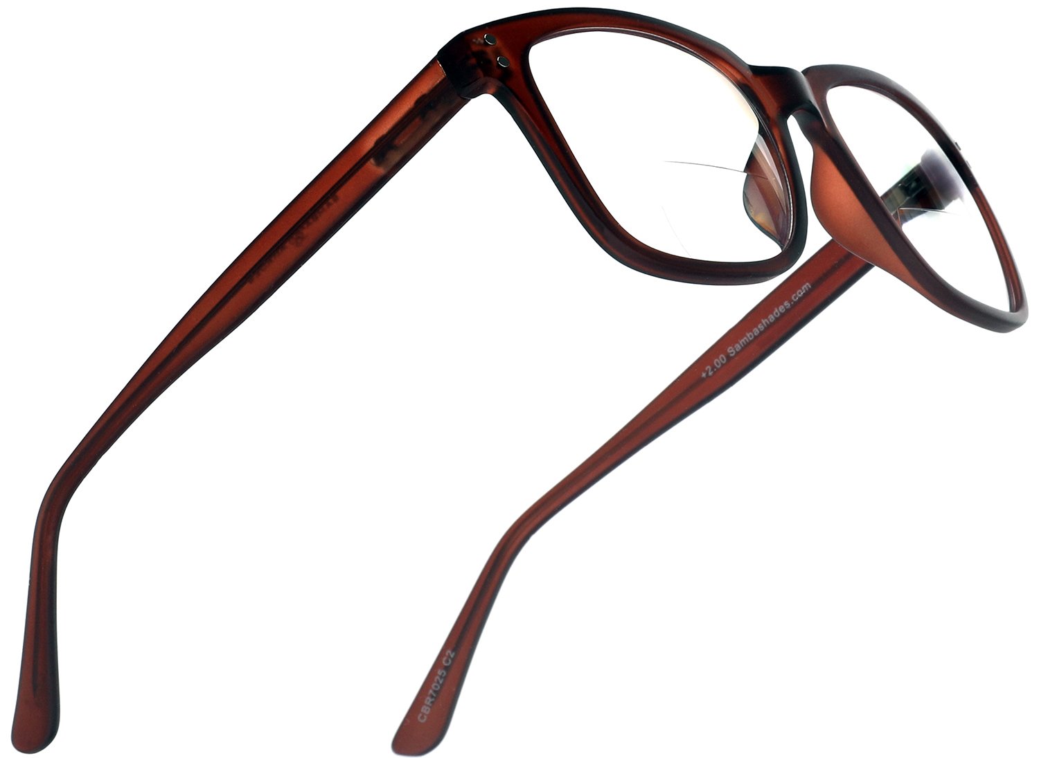 Chocolate Demure Samba Shades Bi-Focal Brown Oversized Square Readers Magnification Glasses
