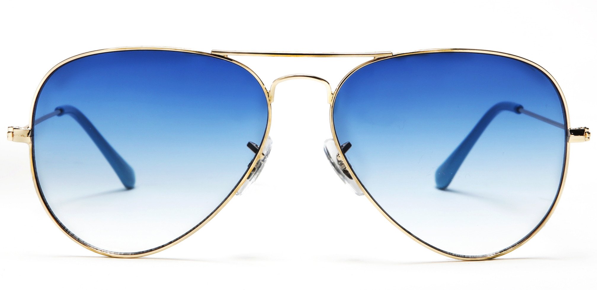 Classic Pilot Military Sunglasses Gold Frame Blue Lens - Glen & Ivy Sky Inspired-Samba Shades