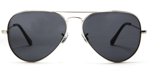 Classic Pilot Military Sunglasses Silver Fame Grey Lens - Glen & Ivy Sky Inspired-Samba Shades