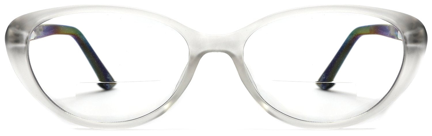 Crystal Night Samba Shades Bi-Focal Clear Cat Eye Readers Magnification Glasses