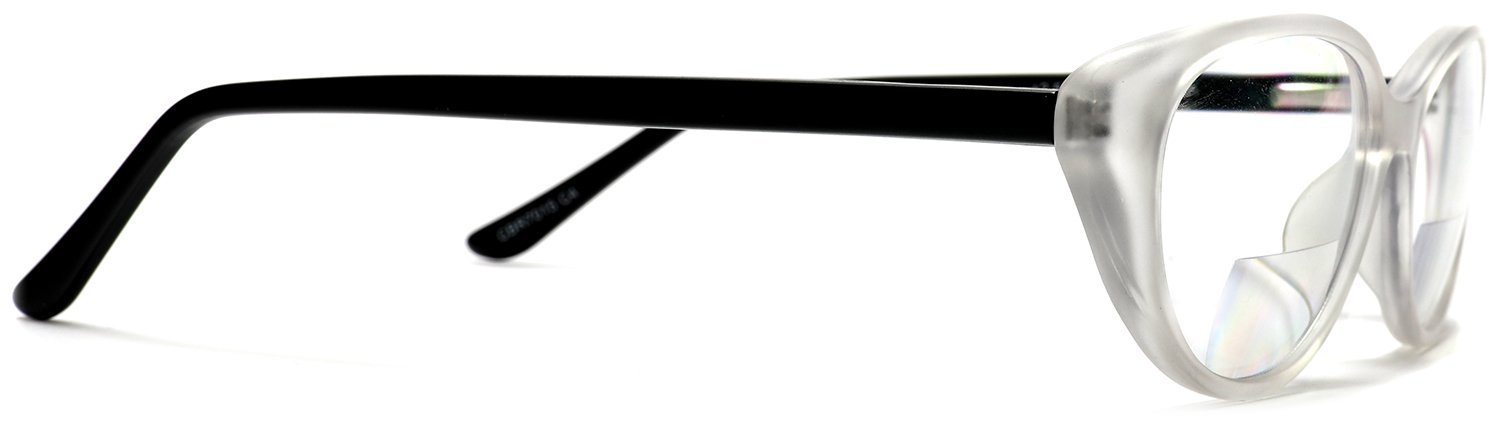 Optical CRYSTAL Cat Eye Glasses - Clear on Black Frame