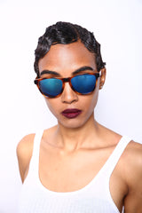 Don and Audrey Form Horn Rimmed Sunglasses Brown Orange-Samba Shades