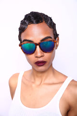 Don and Audrey Form Horn Rimmed Sunglasses Orange Brown-Samba Shades