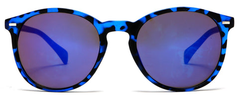 Florence Round Horn Rimmed Sunglasses Blue Black-Samba Shades