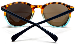 Florence Round Horn Rimmed Sunglasses Orange Blue-Samba Shades