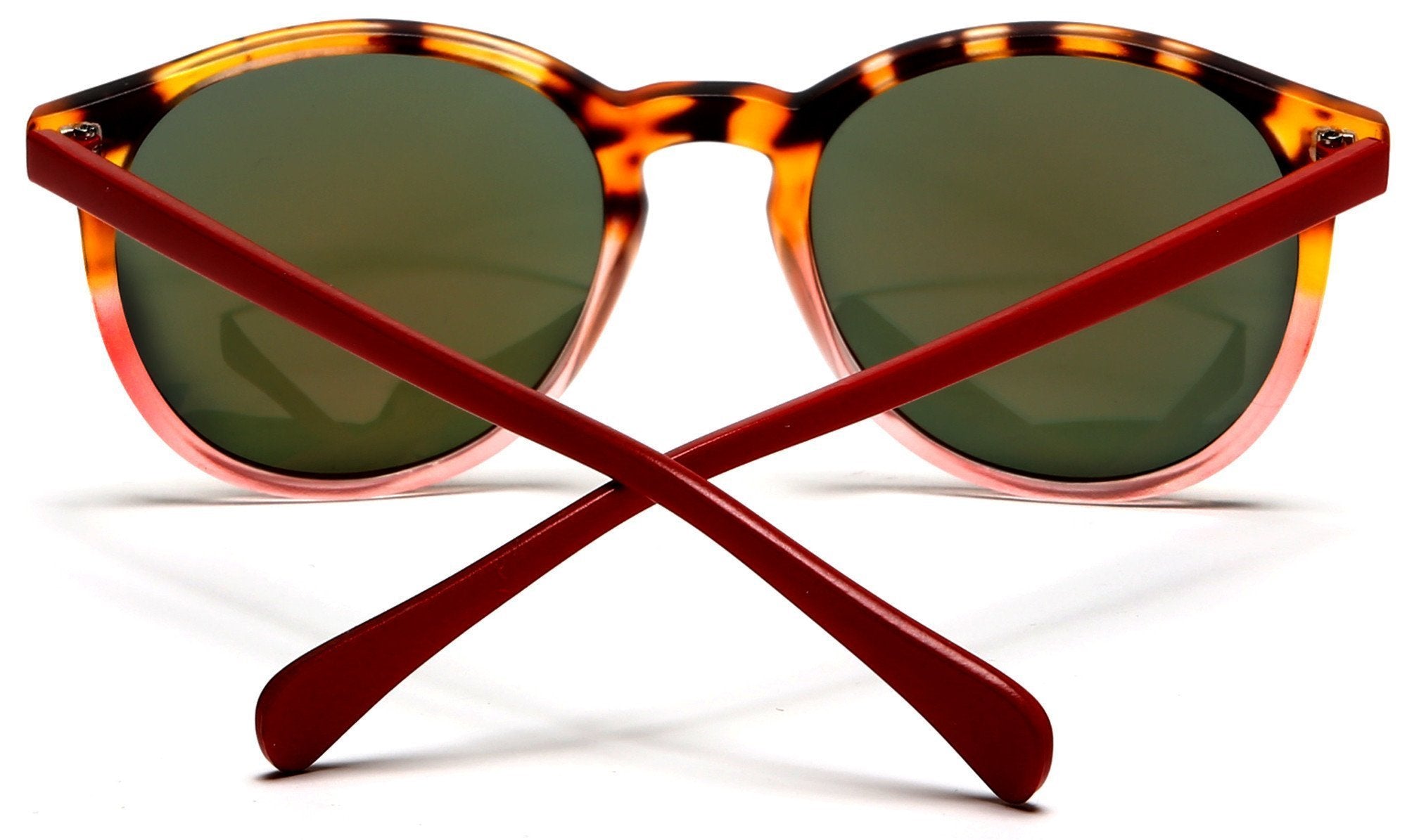 Florence Round Horn Rimmed Sunglasses Orange Pink-Samba Shades