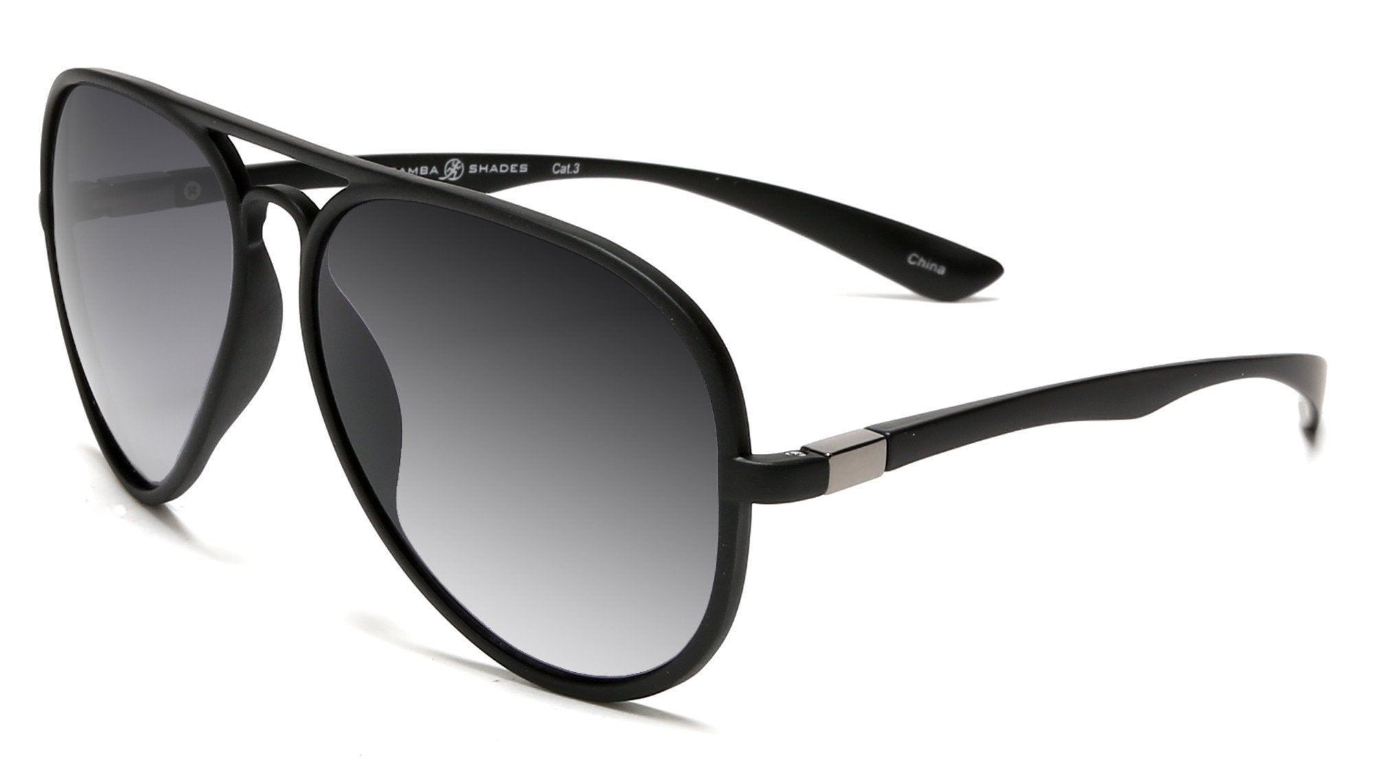 French Riviera Sport Pilot Military Carrera Sunglasses Unbreakable Rubber Frame Black-Samba Shades