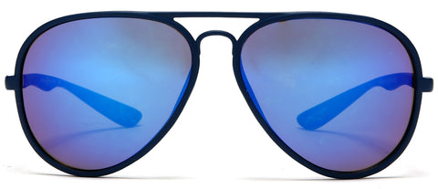 French Riviera Sport Pilot Military Carrera Sunglasses Unbreakable Rubber Frame Blue-Samba Shades