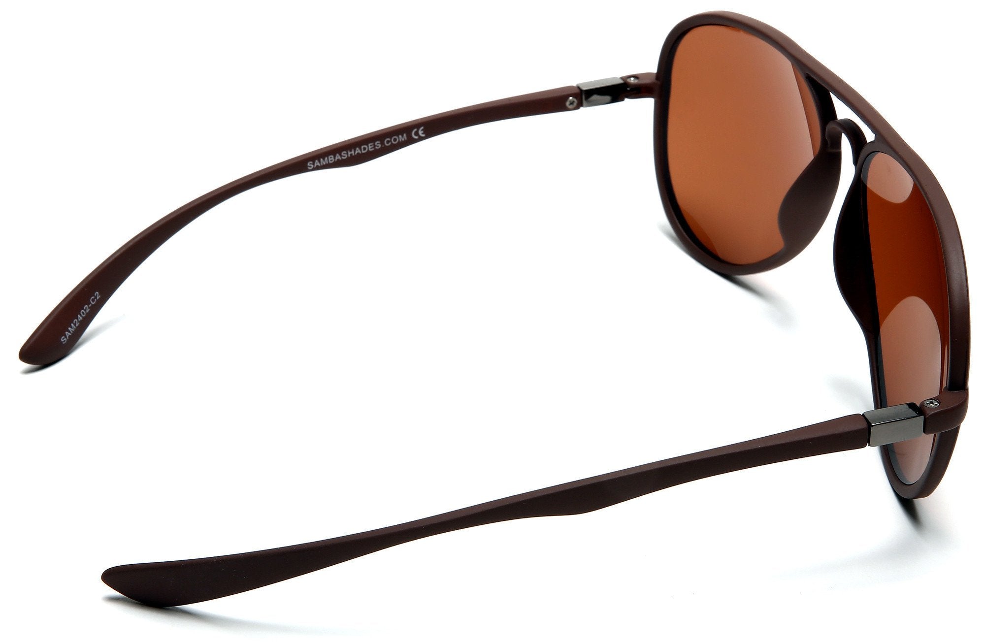 French Riviera Sport Pilot Military Carrera Sunglasses Unbreakable Rubber Frame Brown-Samba Shades