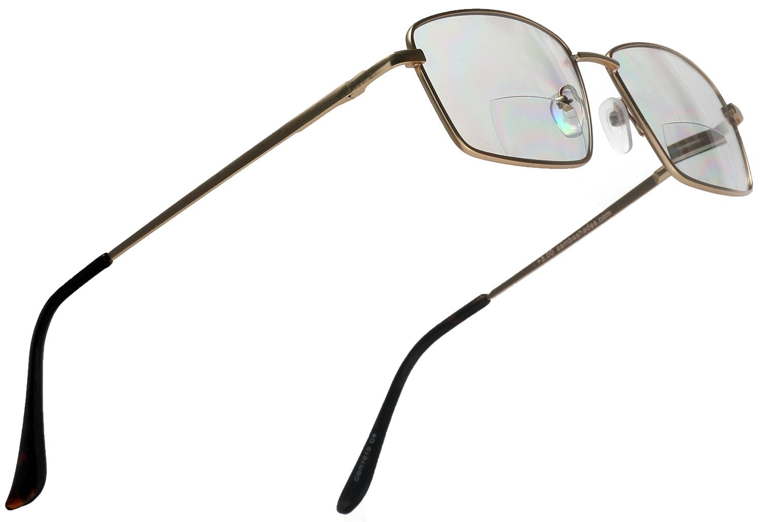 Golden Arch Tango Optics Bi-Focal Gold Metal Rectangle Readers Magnification Glasses Rectangle