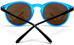 Liz and Rick Round Vintage Horn Rimmed Sunglasses Blue-Samba Shades