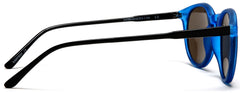 Liz and Rick Round Vintage Horn Rimmed Sunglasses Blue-Samba Shades