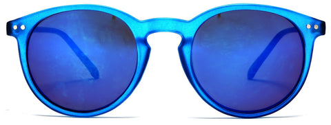 Liz and Rick Round Vintage Horn Rimmed Sunglasses Blue-Samba Shades