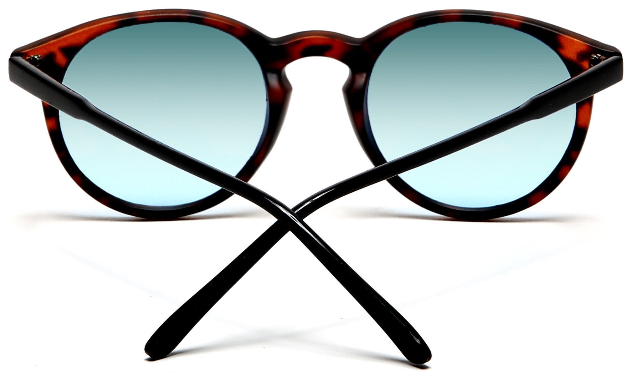 Liz and Rick Round Vintage Horn Rimmed Sunglasses Red Black-Samba Shades