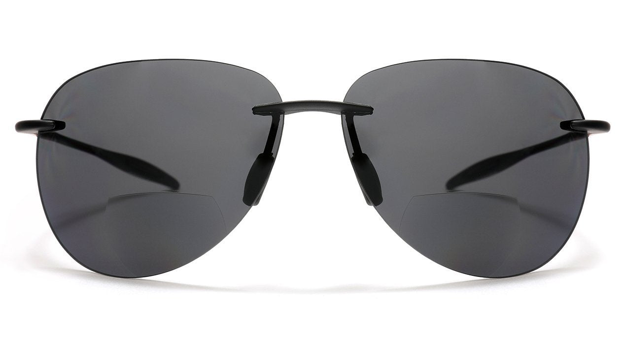 Maui Sports Pilot Military Bi-Focal Sun Readers Sunglasses Ultra Flex TR90 Black-Samba Shades