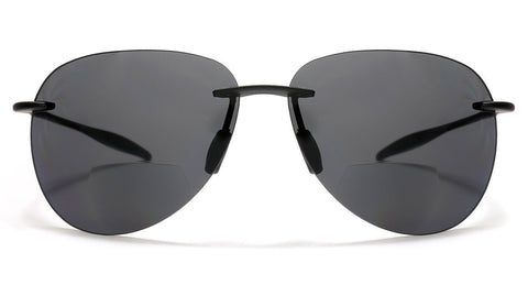 Maui Sports Pilot Military Bi-Focal Sun Readers Sunglasses Ultra Flex TR90 Black-Samba Shades