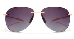 Maui Sports Pilot Military Bi-Focal Sun Readers Sunglasses Ultra Flex TR90 Pink-Samba Shades