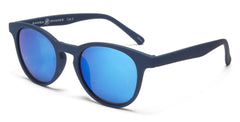 Miami Round Horn Rimmed Sunglasses Blue-Samba Shades