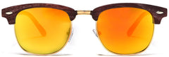 New York Classic Horn Rimmed Vintage Sunglasses Wood Brown-Samba Shades