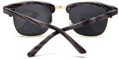 New York Classic Horn Rimmed Vintage Sunglasses Wood Grey-Samba Shades