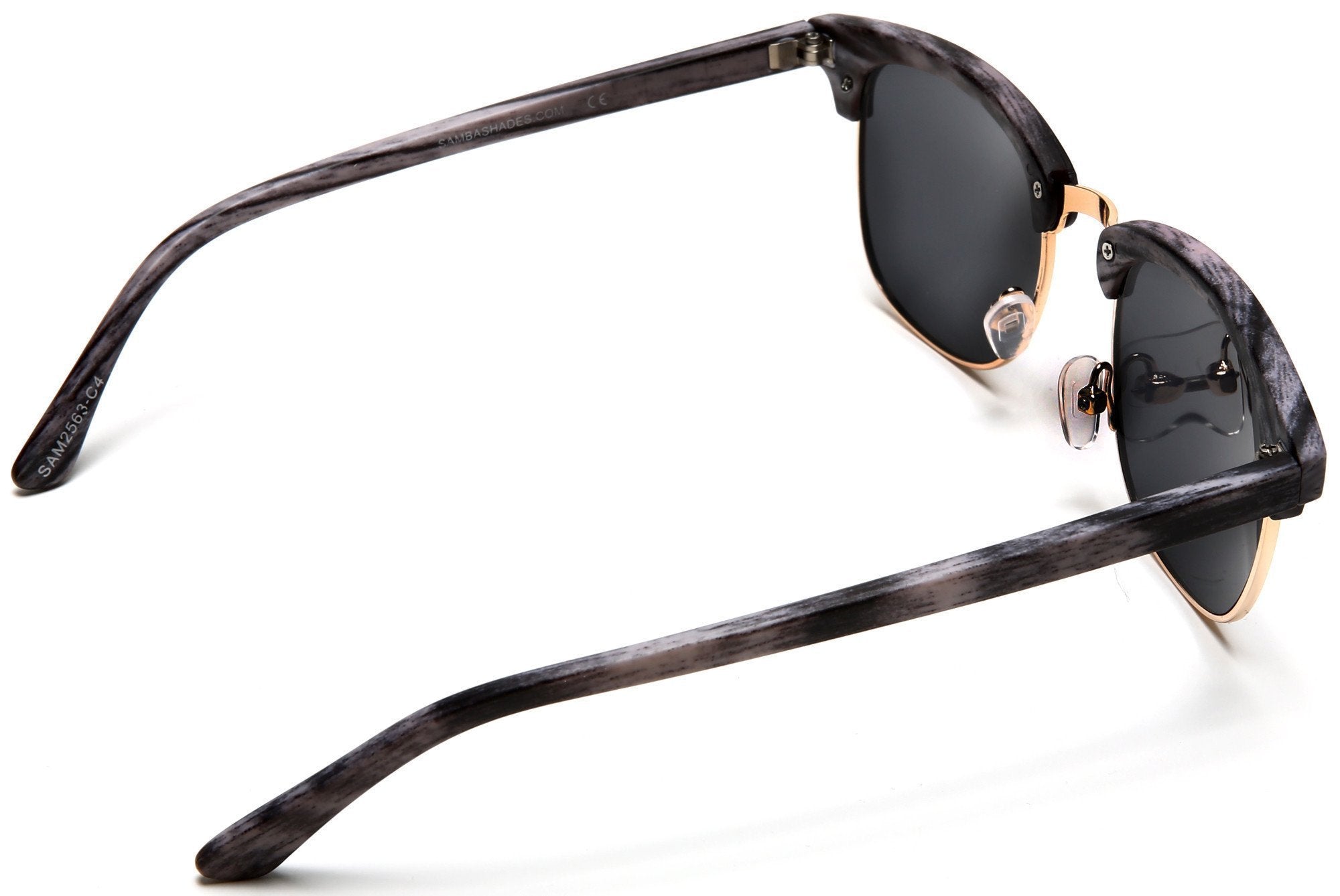 New York Classic Horn Rimmed Vintage Sunglasses Wood Grey-Samba Shades