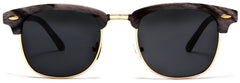 New York Classic Horn Rimmed Vintage Sunglasses Wood Grey-Samba Shades
