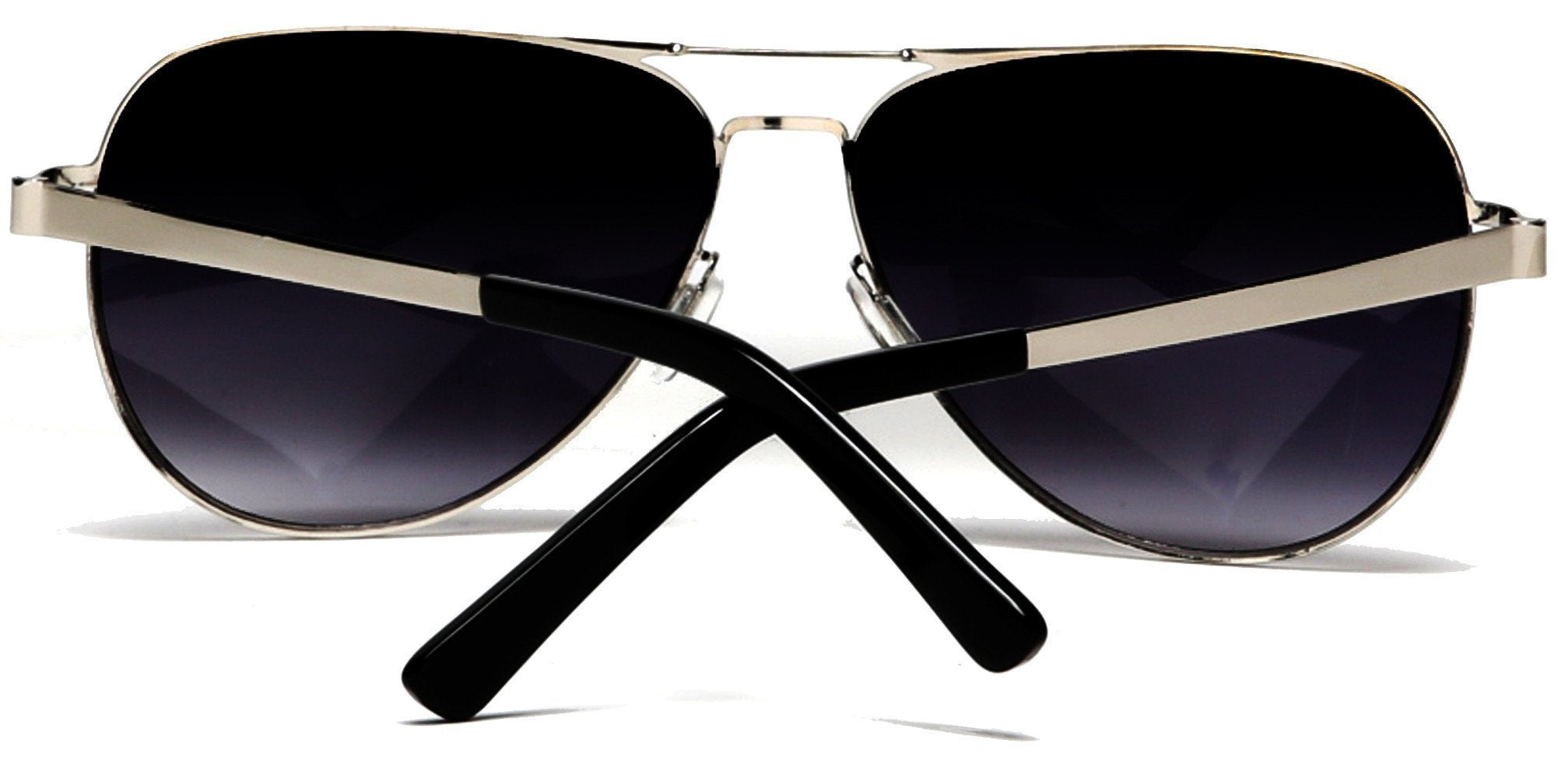 Pilot Military Inspired Spring Factor Polished Stainless Sunglasses Black-Samba Shades