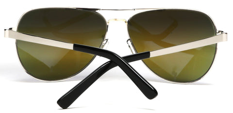 Pilot Military Inspired Spring Factor Polished Stainless Sunglasses Blue-Samba Shades