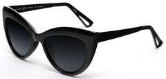 Polarized Classic Modern Marilyn Cat Eye Sunglasses Black-Samba Shades