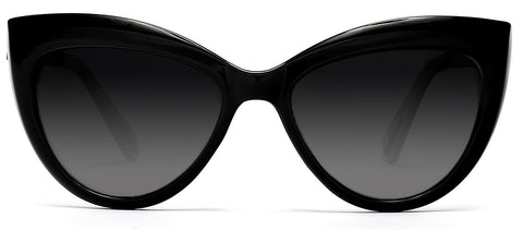 Polarized Classic Modern Marilyn Cat Eye Sunglasses Black-Samba Shades