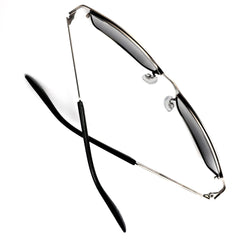 Polarized Classic Sunglasses Razor Thin Brushed Metal Stainless Steel Gray-Samba Shades