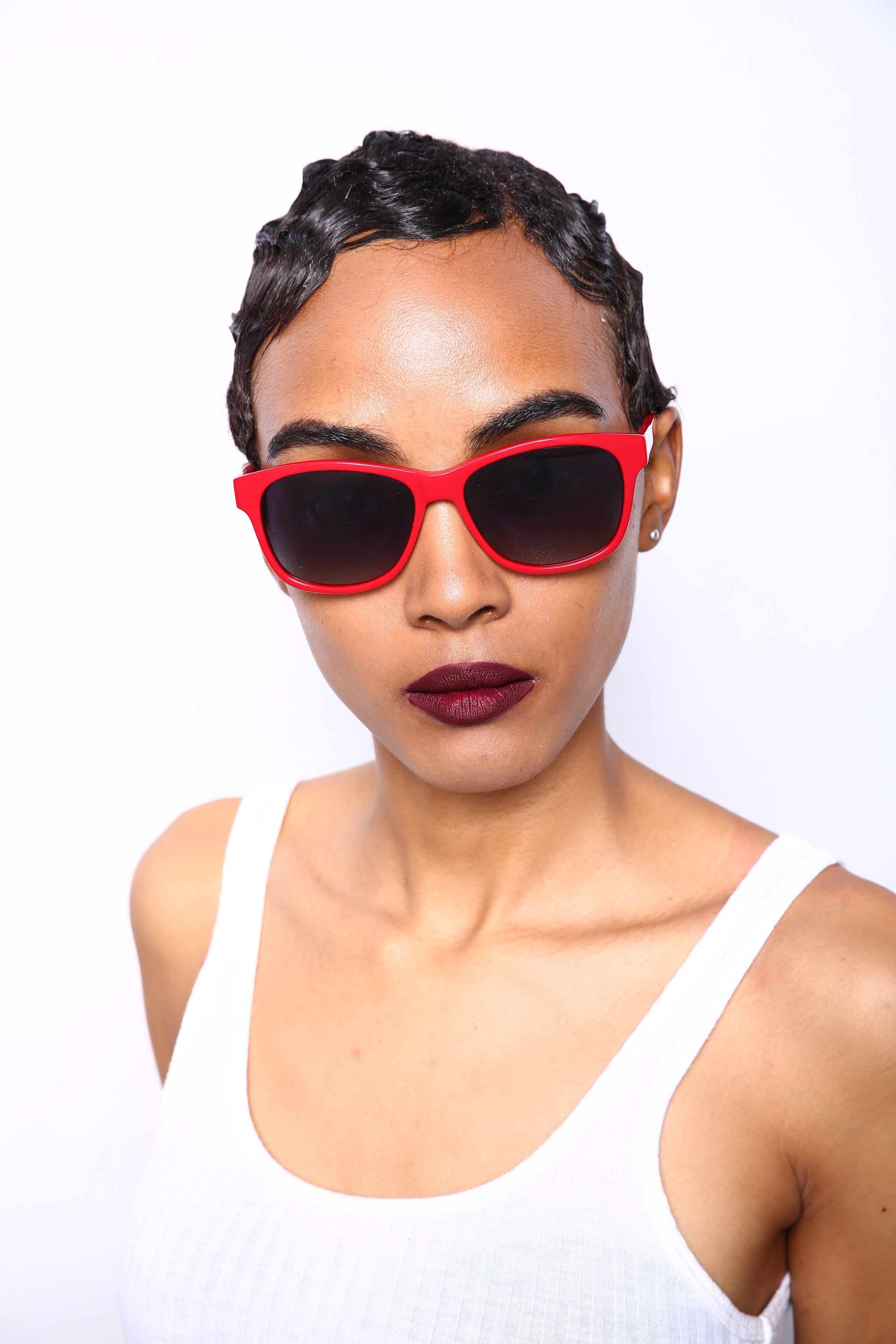 Polarized Horn Rimmed Inspired Paris to London Sunglasses Red-Samba Shades