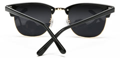 Polarized Horn Rimmed Vintage Sunglasses Black-Samba Shades