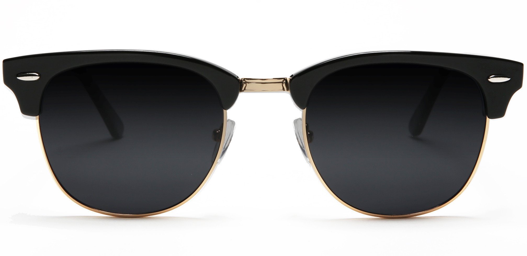 Polarized Horn Rimmed Vintage Sunglasses Black-Samba Shades