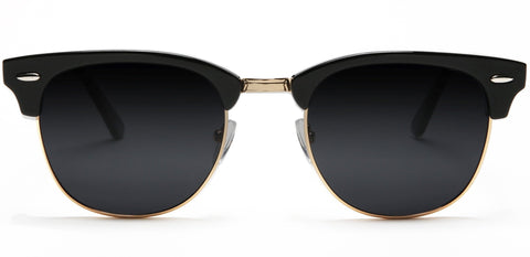 Polarized Horn Rimmed Vintage Sunglasses Black-Samba Shades