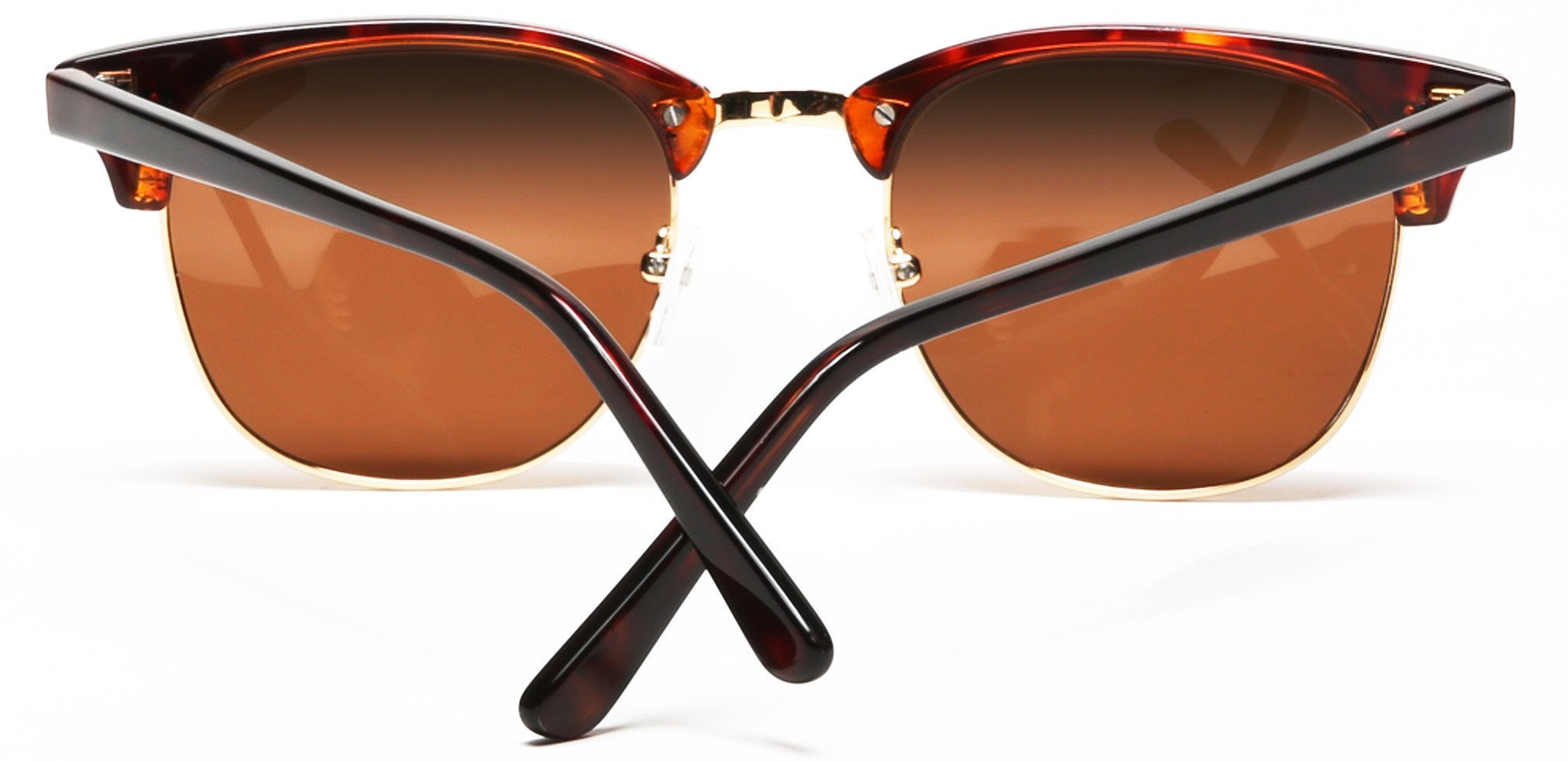 Polarized Horn Rimmed Vintage Sunglasses Brown Red-Samba Shades