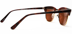Polarized Horn Rimmed Vintage Sunglasses Brown Red-Samba Shades