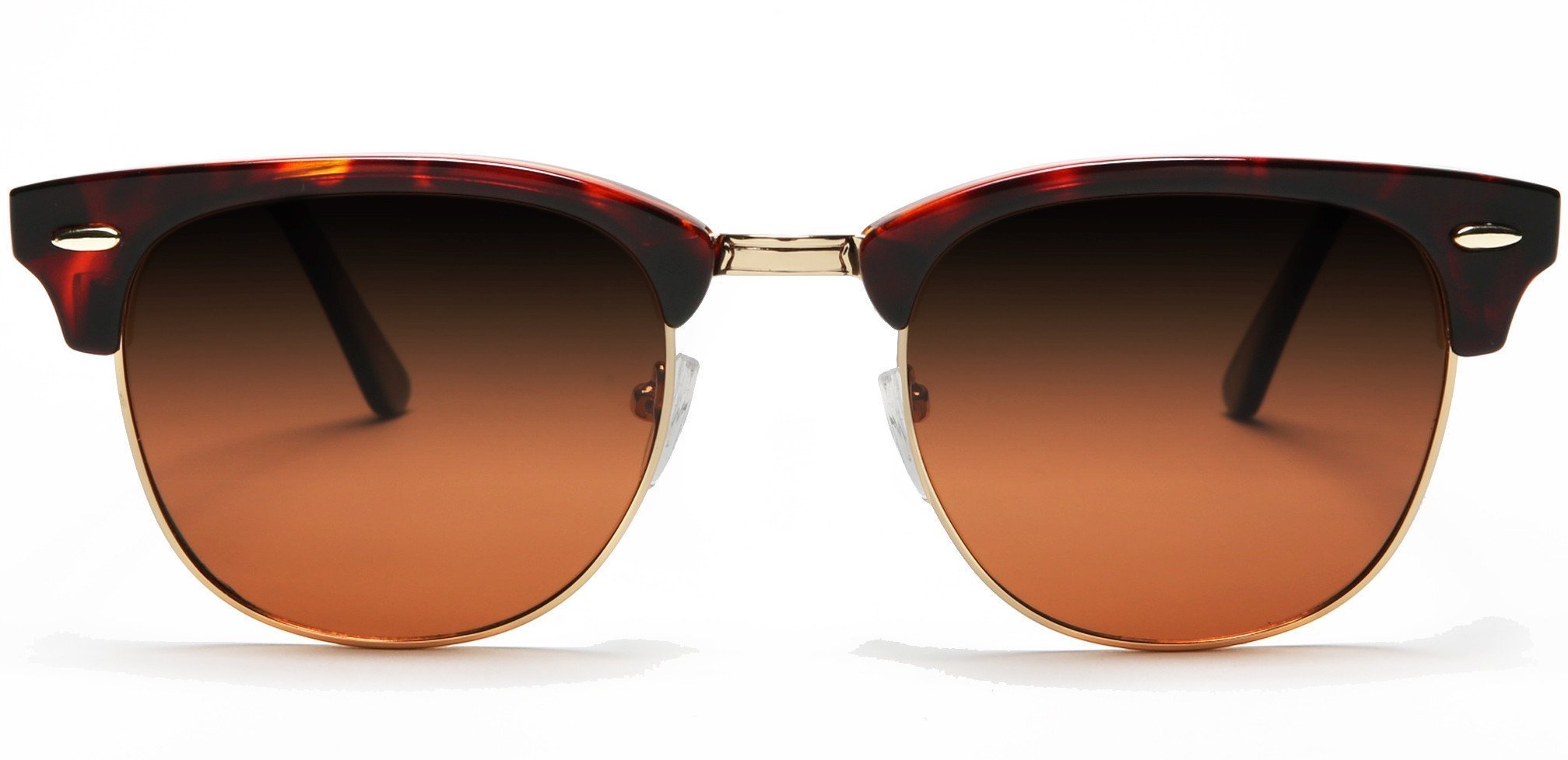 Polarized Horn Rimmed Vintage Sunglasses Brown Red-Samba Shades
