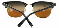 Polarized Horn Rimmed Vintage Sunglasses Chill Black-Samba Shades