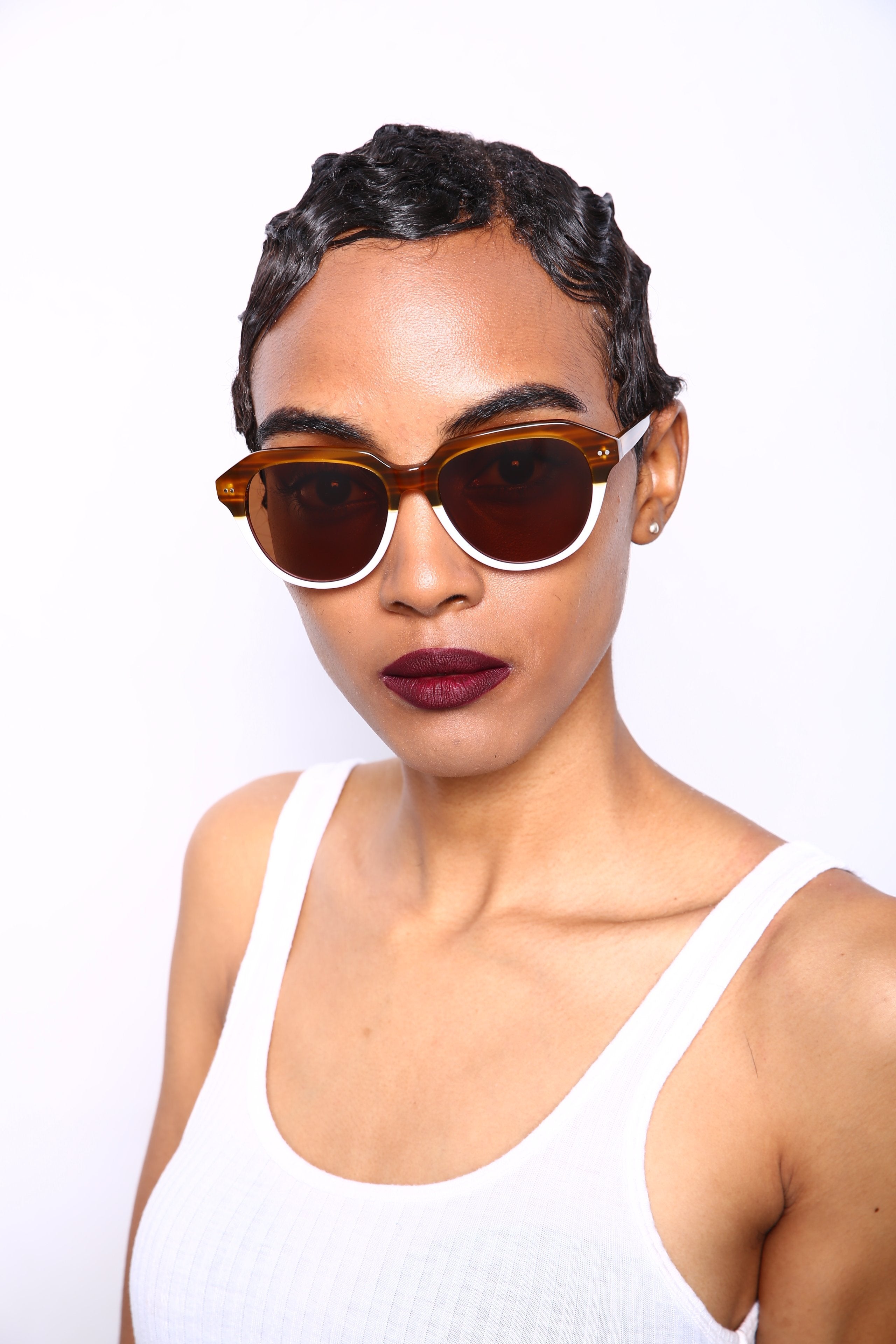 Polarized Jackie O' Classic Fashion Sunglasses Orange White-Samba Shades