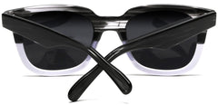Polarized Manhattan Horn Rimmed Fashion Sunglasses Black White-Samba Shades